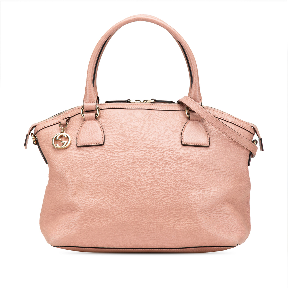 Pre-Loved Gucci Medium Calfskin GG Charm Dome Satchel